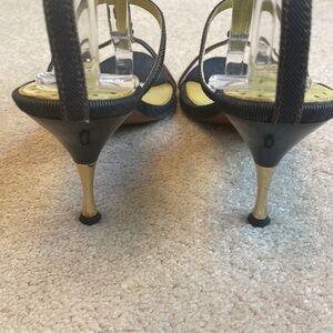 Tyler Richard Tyler denim strappy heeled sandal with blue gems